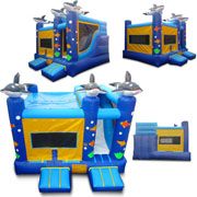 inflatable combo slide bounce houses dolphin